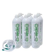 O2GO 6 X 18L Oxygen Can with Mask and Tube - 99.5% Pure Oxygen