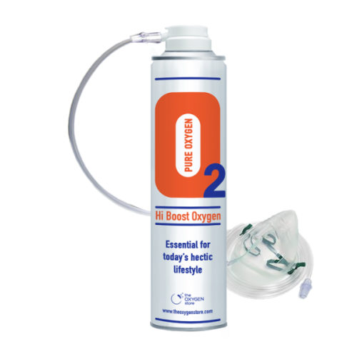 HiBoost 1 X O2 10 Litre Oxygen Can Inc 1 x Mask and Tubing